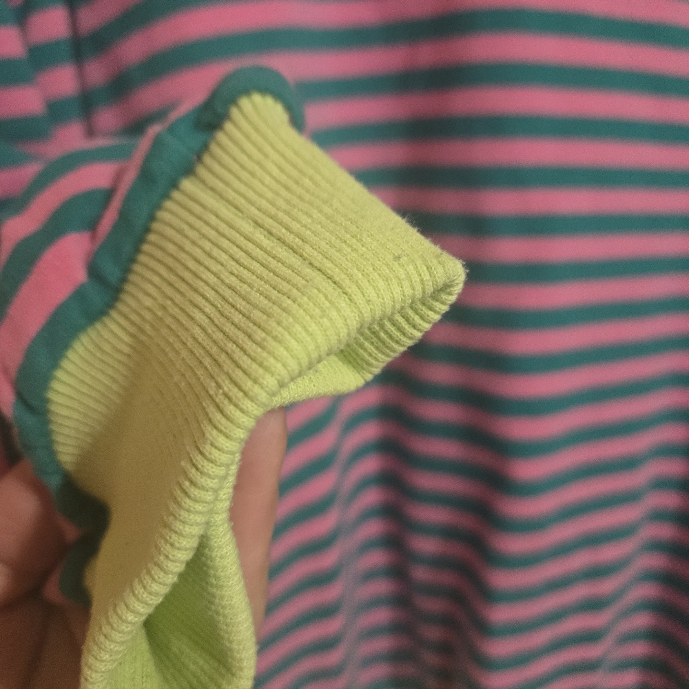 Pink & Green Striped Color Block Sweater Size Medium - Picture 8 of 16